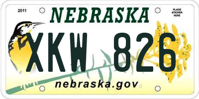 NE license plate XKW826