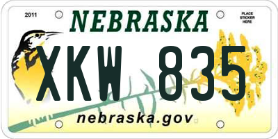 NE license plate XKW835