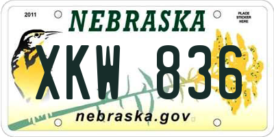 NE license plate XKW836