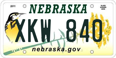 NE license plate XKW840