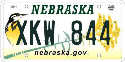 NE license plate XKW844