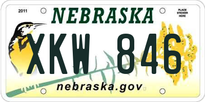 NE license plate XKW846