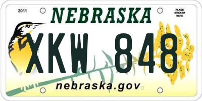 NE license plate XKW848
