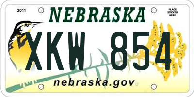 NE license plate XKW854