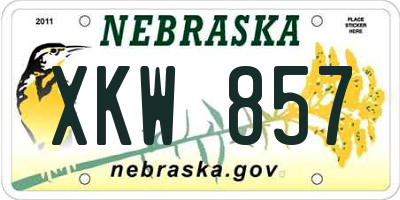 NE license plate XKW857