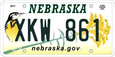 NE license plate XKW861