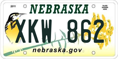 NE license plate XKW862