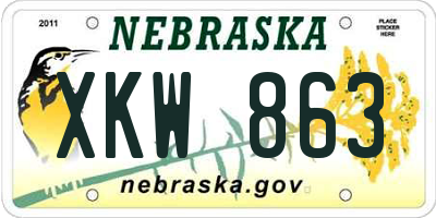 NE license plate XKW863
