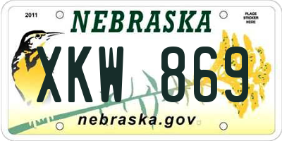 NE license plate XKW869