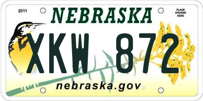 NE license plate XKW872