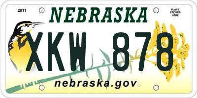 NE license plate XKW878