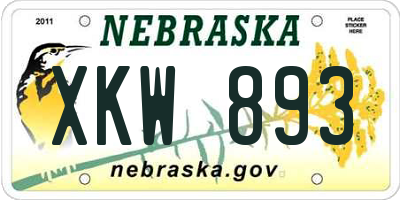 NE license plate XKW893