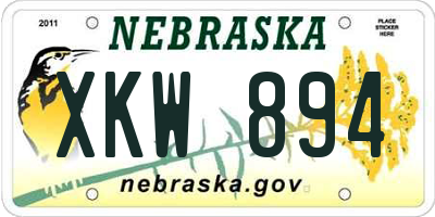 NE license plate XKW894