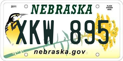 NE license plate XKW895