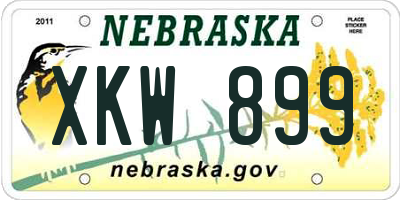 NE license plate XKW899