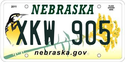 NE license plate XKW905