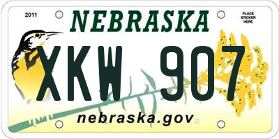 NE license plate XKW907
