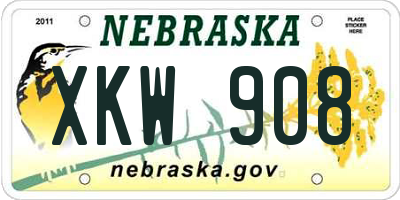 NE license plate XKW908