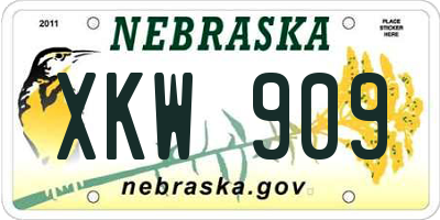 NE license plate XKW909