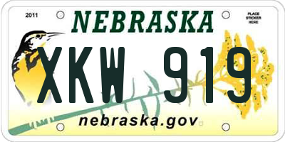 NE license plate XKW919
