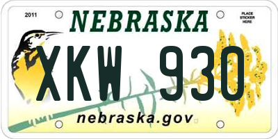 NE license plate XKW930
