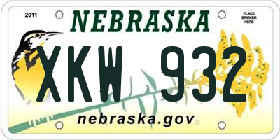 NE license plate XKW932