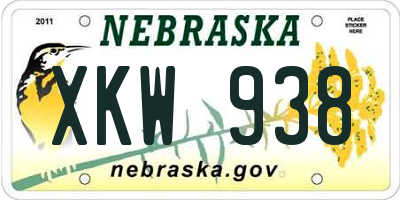 NE license plate XKW938