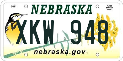 NE license plate XKW948