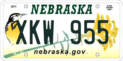 NE license plate XKW955