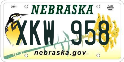 NE license plate XKW958