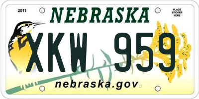 NE license plate XKW959