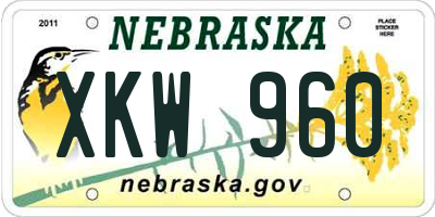 NE license plate XKW960