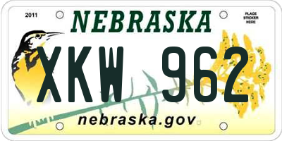 NE license plate XKW962