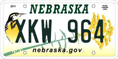 NE license plate XKW964