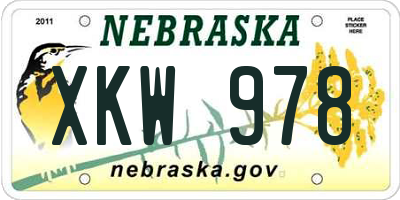 NE license plate XKW978