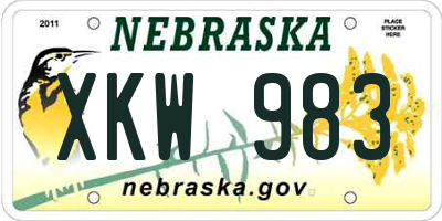 NE license plate XKW983