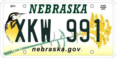 NE license plate XKW991