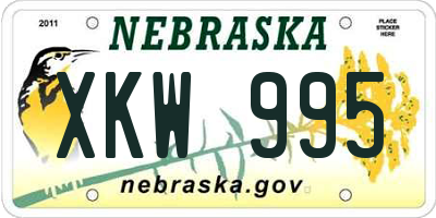 NE license plate XKW995