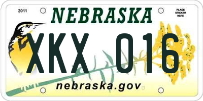 NE license plate XKX016