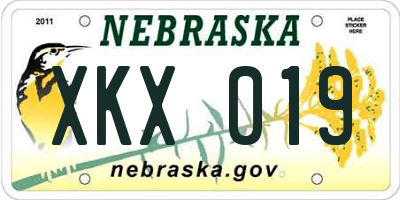 NE license plate XKX019