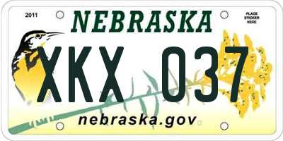 NE license plate XKX037
