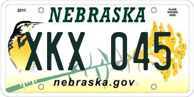 NE license plate XKX045
