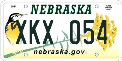 NE license plate XKX054