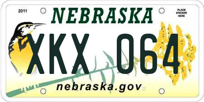 NE license plate XKX064