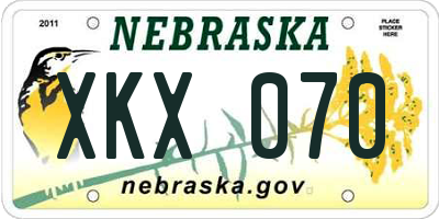 NE license plate XKX070