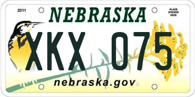 NE license plate XKX075