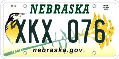 NE license plate XKX076