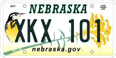 NE license plate XKX101