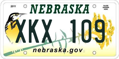 NE license plate XKX109