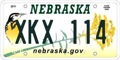 NE license plate XKX114